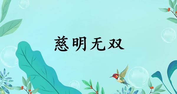 慈明无双