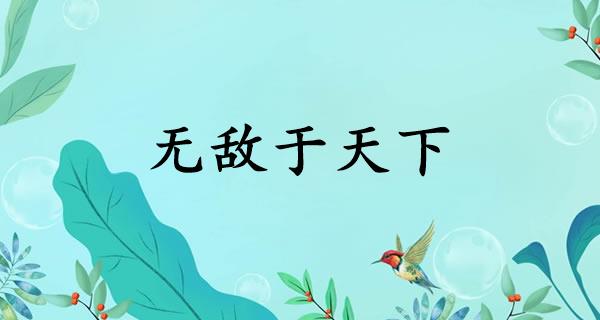 无敌于天下